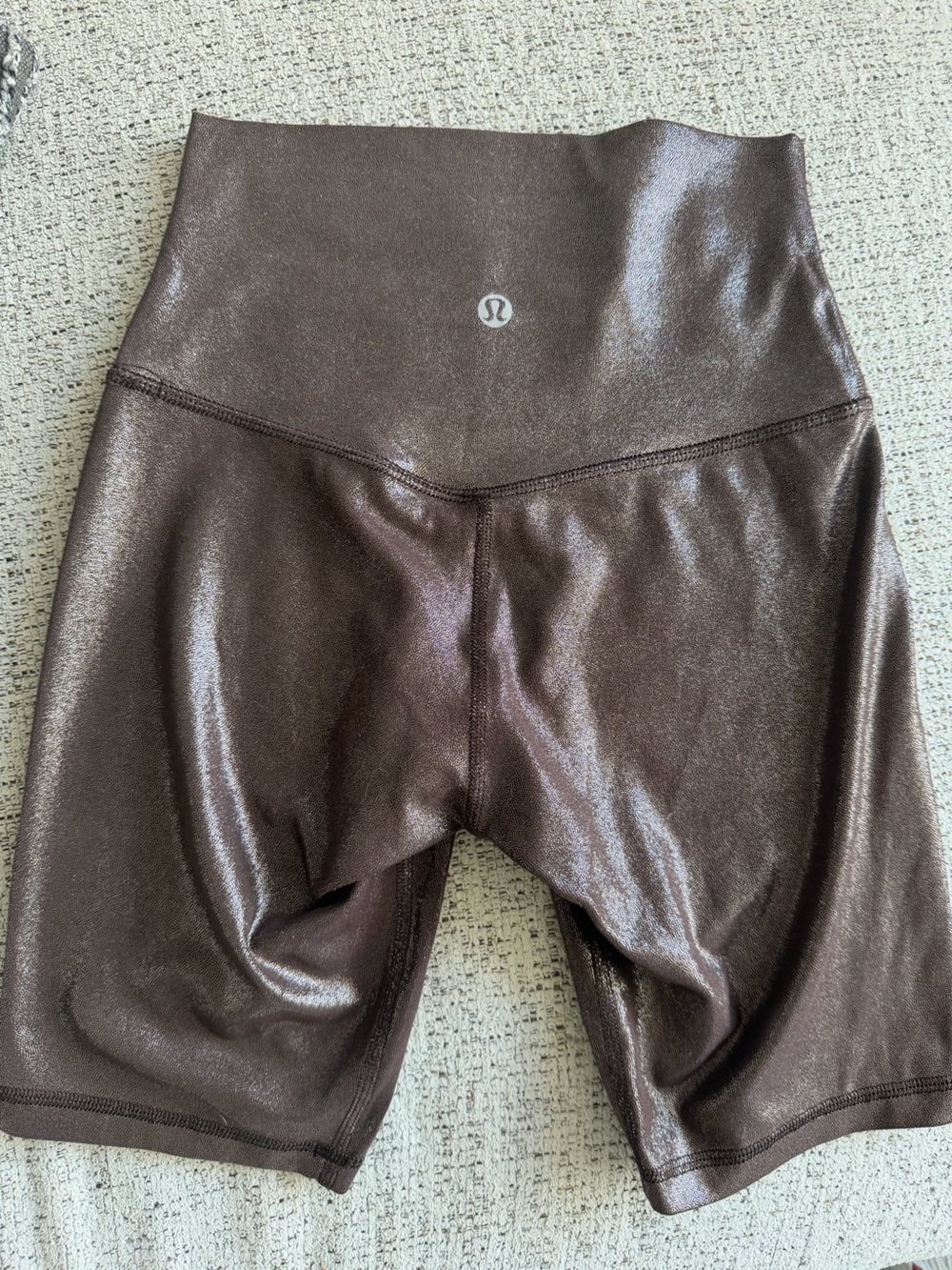 lululemon athletica Metallic Brown High-Rise Bike Shorts